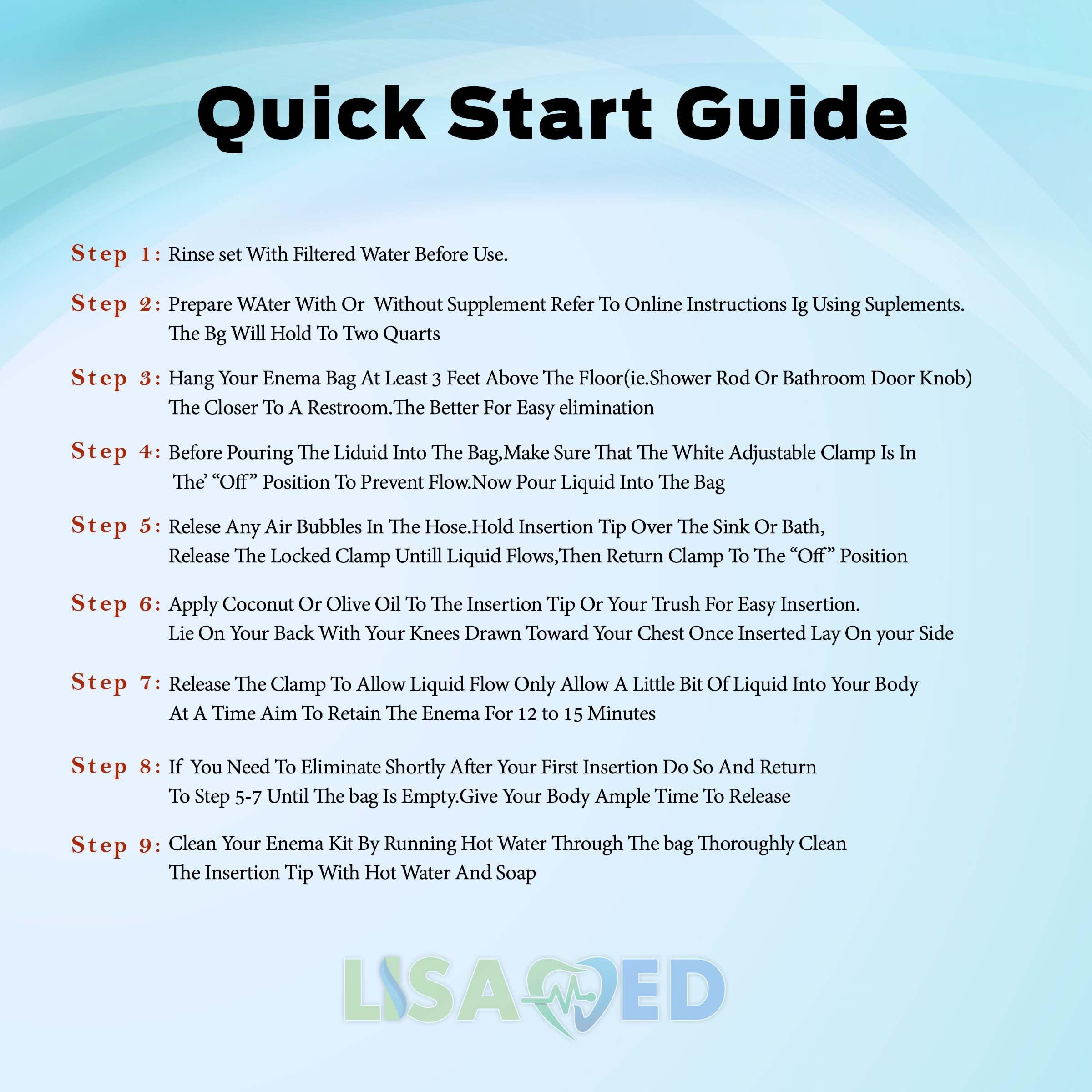 LISAMED LISAMED Enema home kit for Adults Reusable & washable Enema kit for Home use with Instruction (Pack of 1)