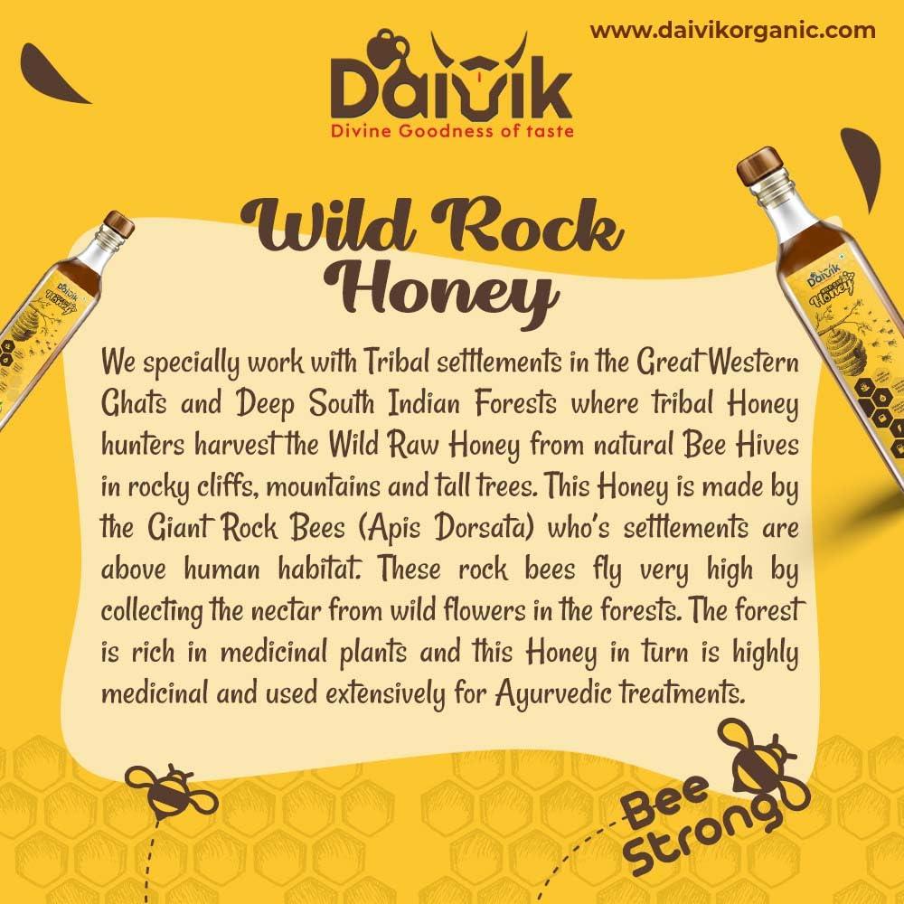 DAIVIK DAIVIK ORGANIC 100% PURE NATURAL WILD ROCK HONEY/SHAHAD/MALAI THEAN - 750G