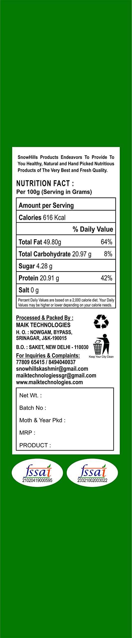Snow Hills Kashmir Kashmiri kagzi badam in Shell (Mamra Badam) (4kg)