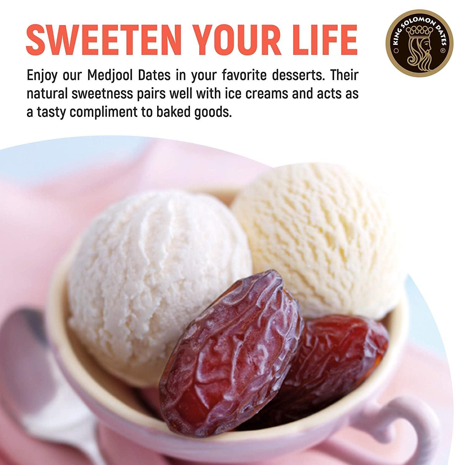 KING SOLOMON DATES KING SOLOMON DATES Medjoul/Medjool Dates | All Natural | No Added Sugar | No Preservatives | Gluten Free | Vegan Plant Based | Non-Gmo | Dates Dry Fruits (Medium, 500.0 Grams)