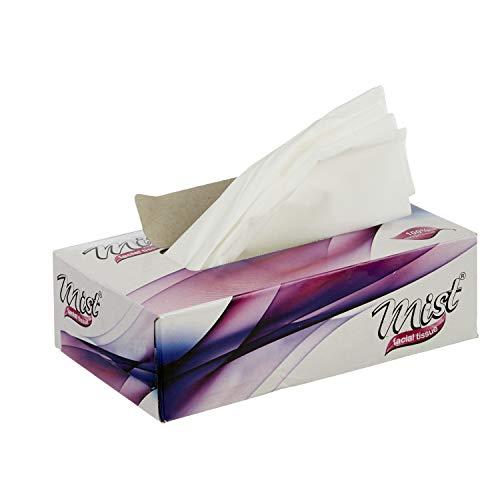 MDN Mist Ultra Soft White 2 Ply Facial Tissue Napkin Paper 100 Pull papper each box (Pack of 6)
