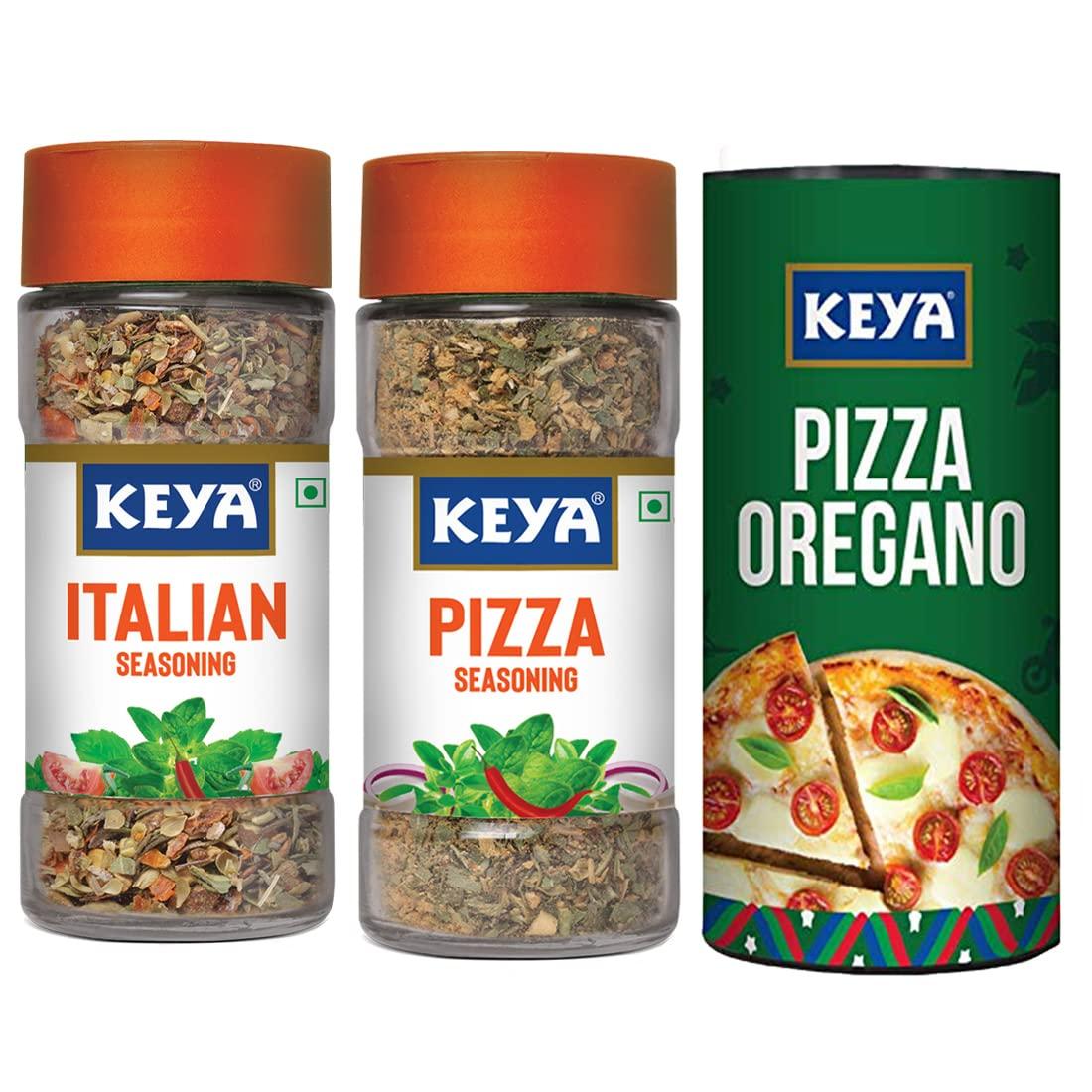 KEYA KEYA Combo of Pizza Oregano 80g, Italian Seasonings 35g, Pizza Seasoning 45g, Pack 3