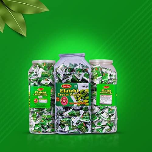 Bye-Bye Bye-Bye Elaichi Cream Candy Jar (600 gm X 3 Jar) Candies for Kids Pack of 3 Cardamom Candy