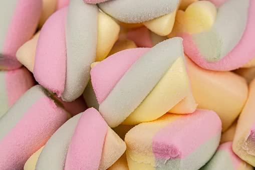 Veganic Veganic Marshmallows Twisted Shape - 175gm (80 Pieces) | Strawberry/Vanilla Flavour | Marshmallow Candy For Kids And Adults