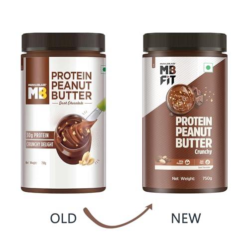 MuscleBlaze MuscleBlaze Fit High Protein Peanut Butter, Crunchy (Dark Chocolate Spread, 750g) | 27g Protein | With Pea Protein & Whey Protein Concentrate