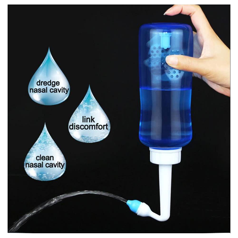 HI FINE CARE Nasal Wash Bottle, Sinus Rinse Bottle Nose Wash Cleaner 300ml Nasal Wash Bottle Pot Device Nasal Irrigation - Nose Care and Moisturizing for Adult & Kid