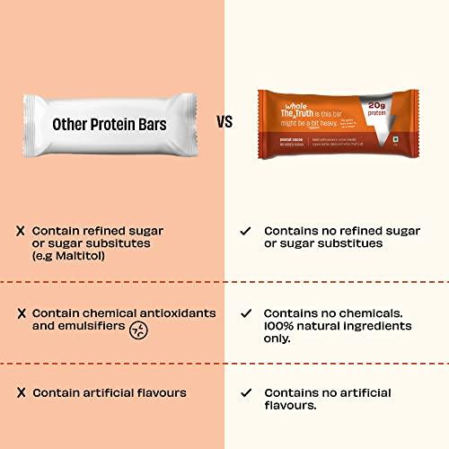 The Whole Truth The Whole Truth - High Protein Peanut Cocoa 20g Protein Bar - Pack of 5 x 67g each - No Added Sugar - No Preservatives - No Artificial Flavours - All Natural
