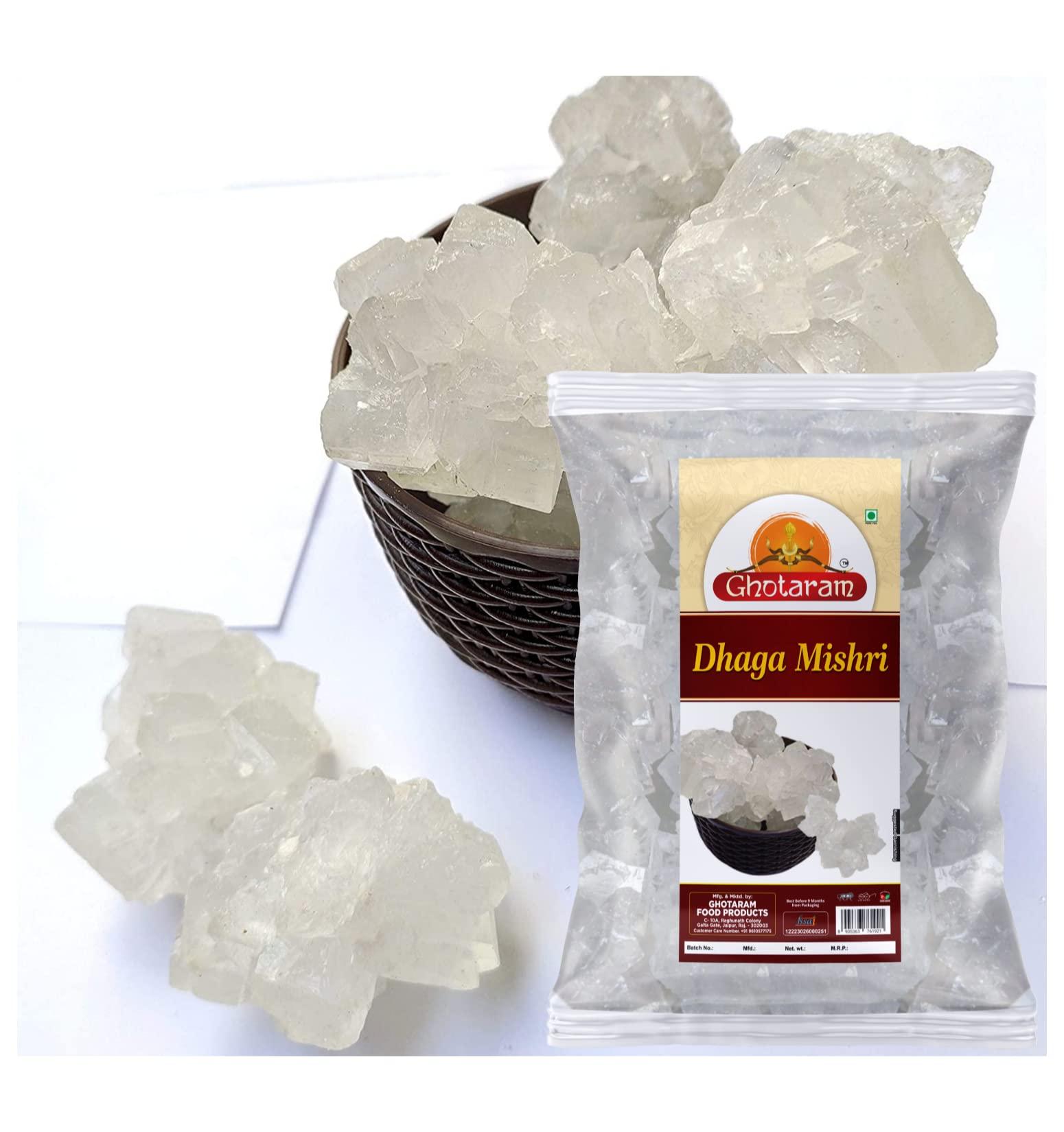 GHOTARAM Ghotaram Khadi Sakhar Mishri | Rock Candy | Kallu Sakkare | Sita Khanda | Sharkara Sharakara | Dhaga Mishri | Thread Rock Crystal Sugar Mishri Rich in Vitamins-4980g
