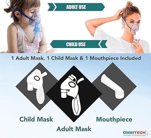 AMBITECH AmbiTech Adult Nebulizer Mask With Air Tube, Medicine Chamber | Pack Of 1|Made in India