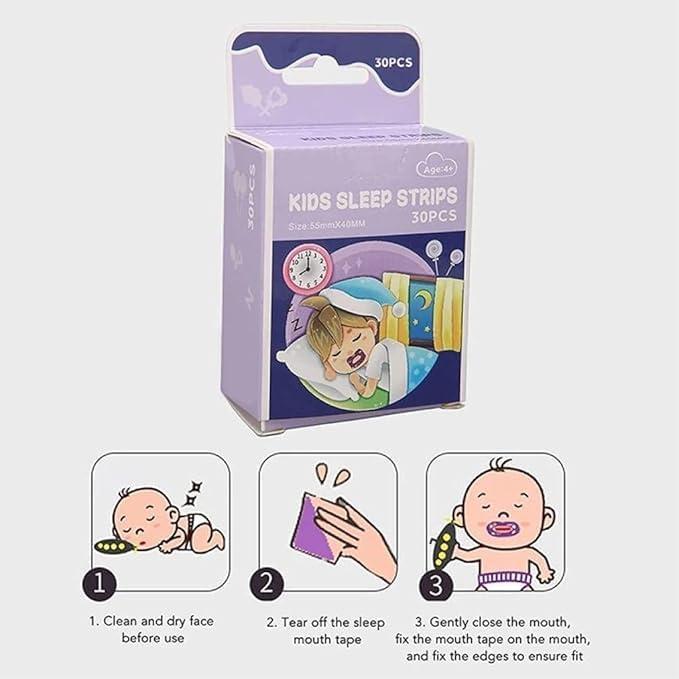JAMBUVANTI JAMBUVANTI 30 Pcs Mouth Tape for Kids Sleeping and Reduced Snoring Tapes Anti Snoring and Less Mouth Breathing Gentle Mouth Tape for Kids multicolor