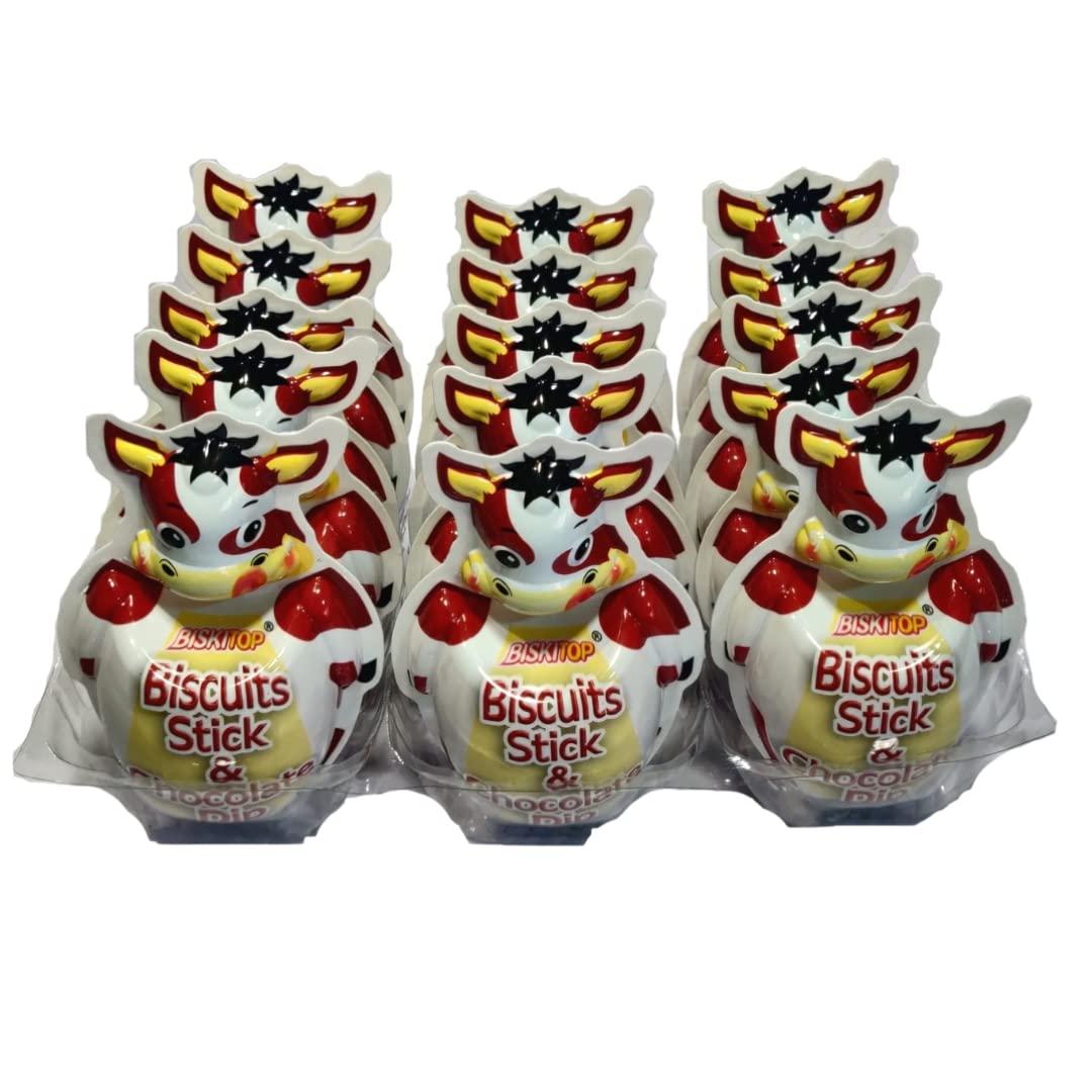 Esnext BISKITOP Biscuits Stick & Chocolate Dip (1 Box x 15 Pcs)