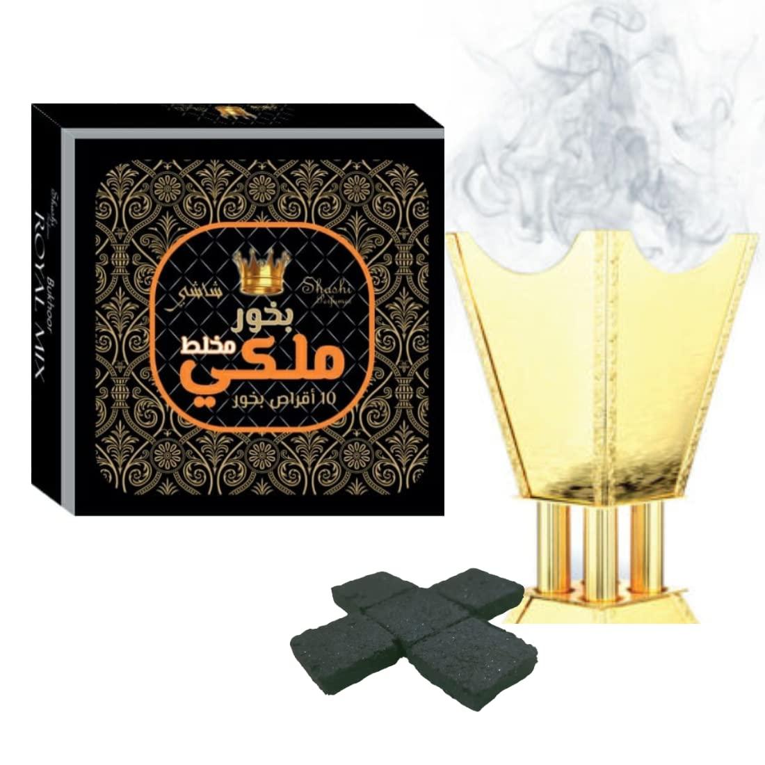 shashi Shashi Premium Bakhoor Tablets (15-Tablets) Natural Oudh Powder Tablets Exotic Oriental Aroma for Home,Leaving Space,Bedroom,Wedding & Special Events(65gm) (Royal Bakhoor)