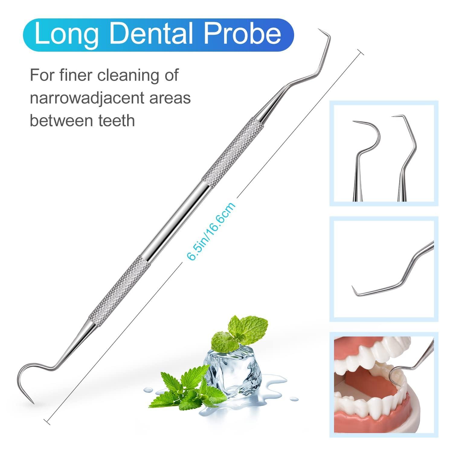 Neouth NEOUTH 3 Pieces Dental Pick Tools Kit Teeth Cleaning Calculus Remover Tool for Dentist Personal Using Pets Oral Care Set with Dental Mirror Dental Tartar Scraper Dental Probe and Storage Box