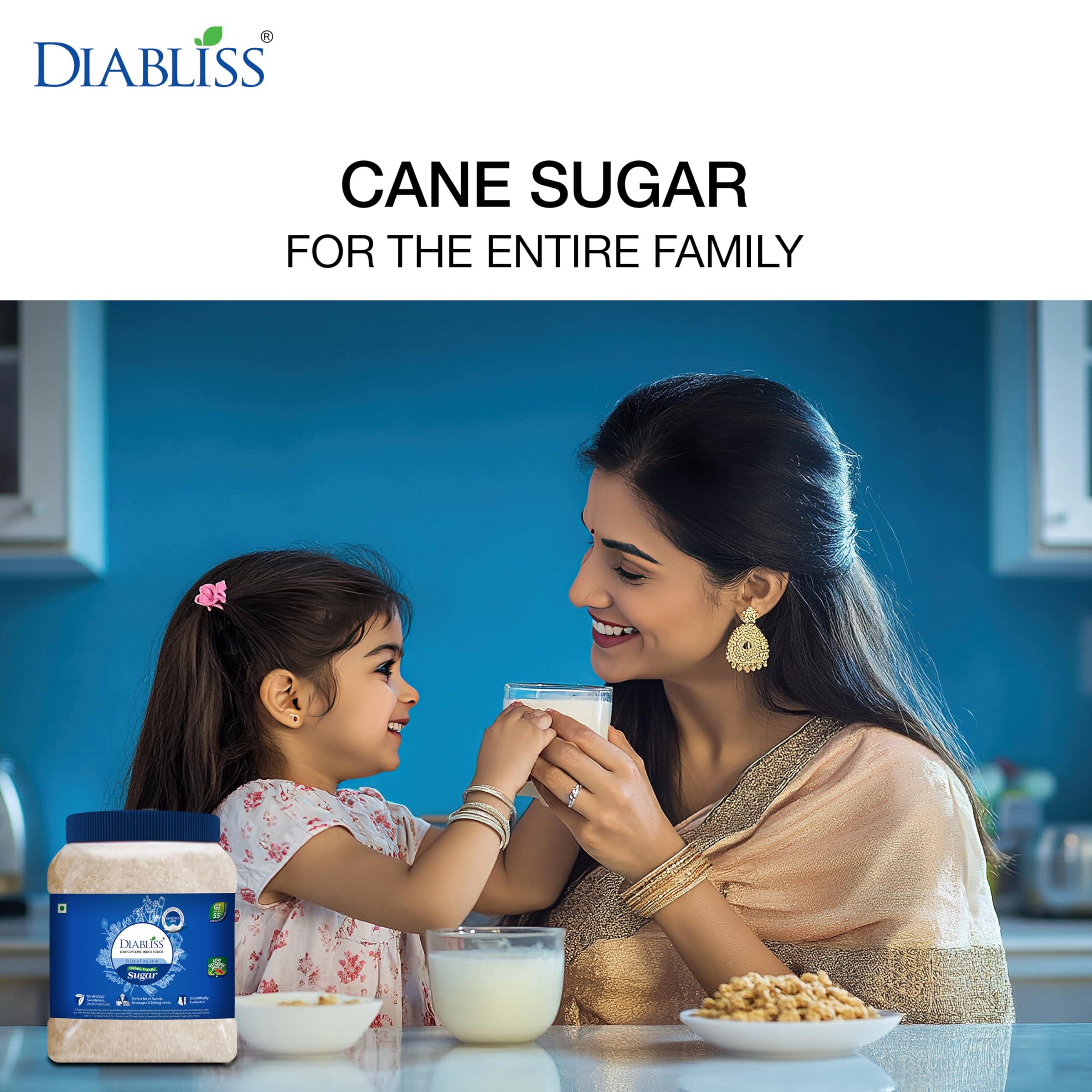 Diabliss Diabliss Diabetic Friendly Herbal Cane Sugar - Free from Chemicals / Artificial Sweeteners - Low Glycemic Index (GI) Diet - Clinically Tested Healthy Natural Substitute For Diabetes / Blood Glucose Management - 1.75Kg Reusable Jar