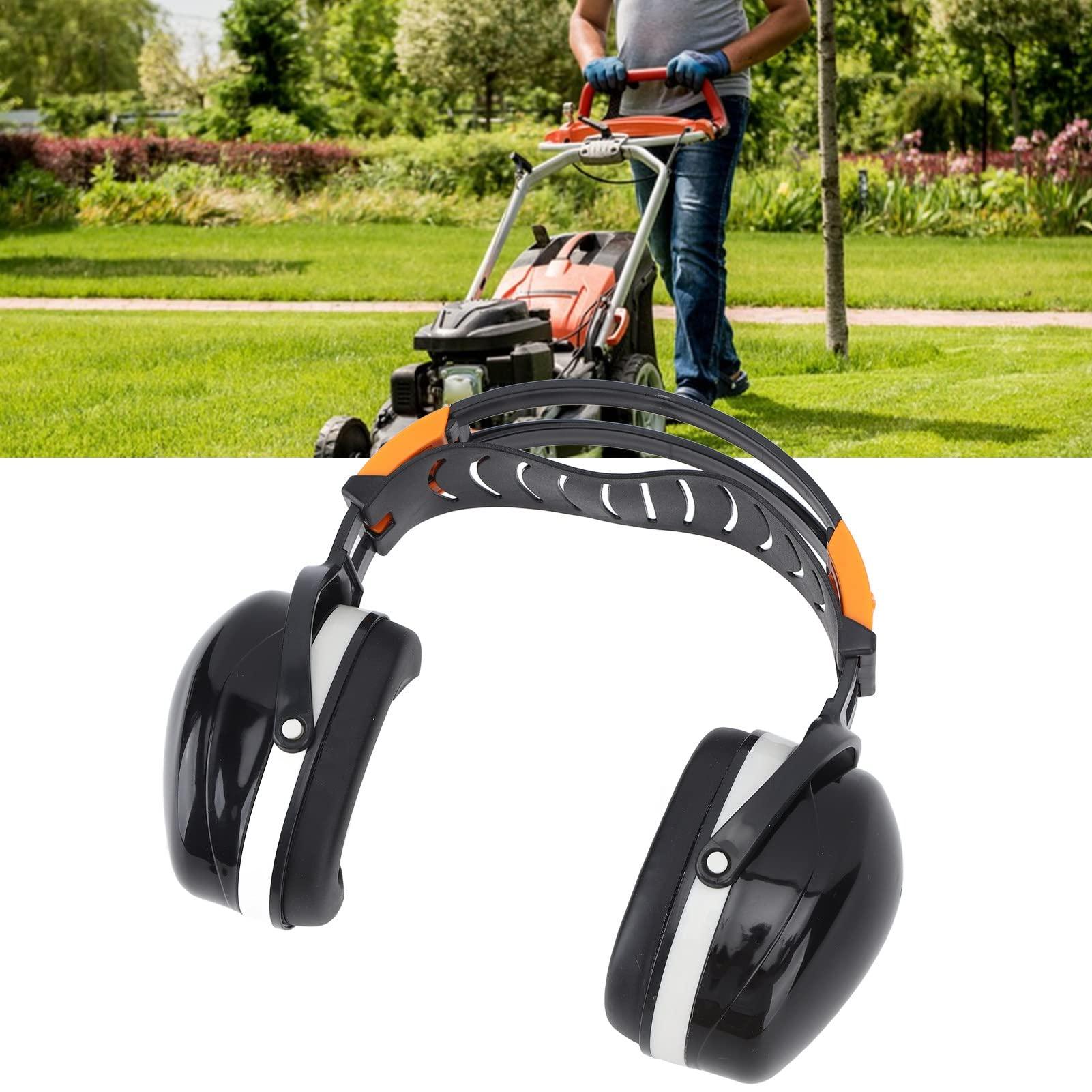 EXCLUZO EXCLUZO Hearing Protection Ear Muff, Lightweight ABS Noise Reduction Earmuffs 360 Degree Rotation Double Layer Headband for Mowing (Black White)