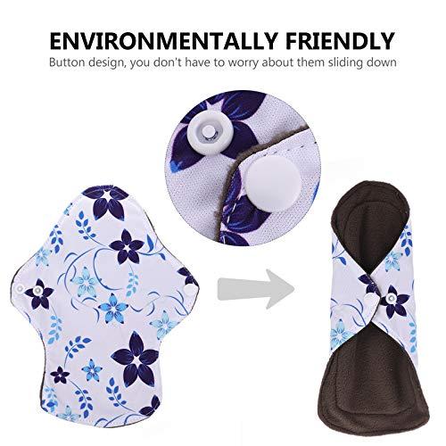 Artibetter ARTIBETTER 6Pcs Menstrual Pads Sanitary Pads Washable Bamboo Menstrual Cloth Pads Incontinence Pads with Bag for Women Girls (Random Color)