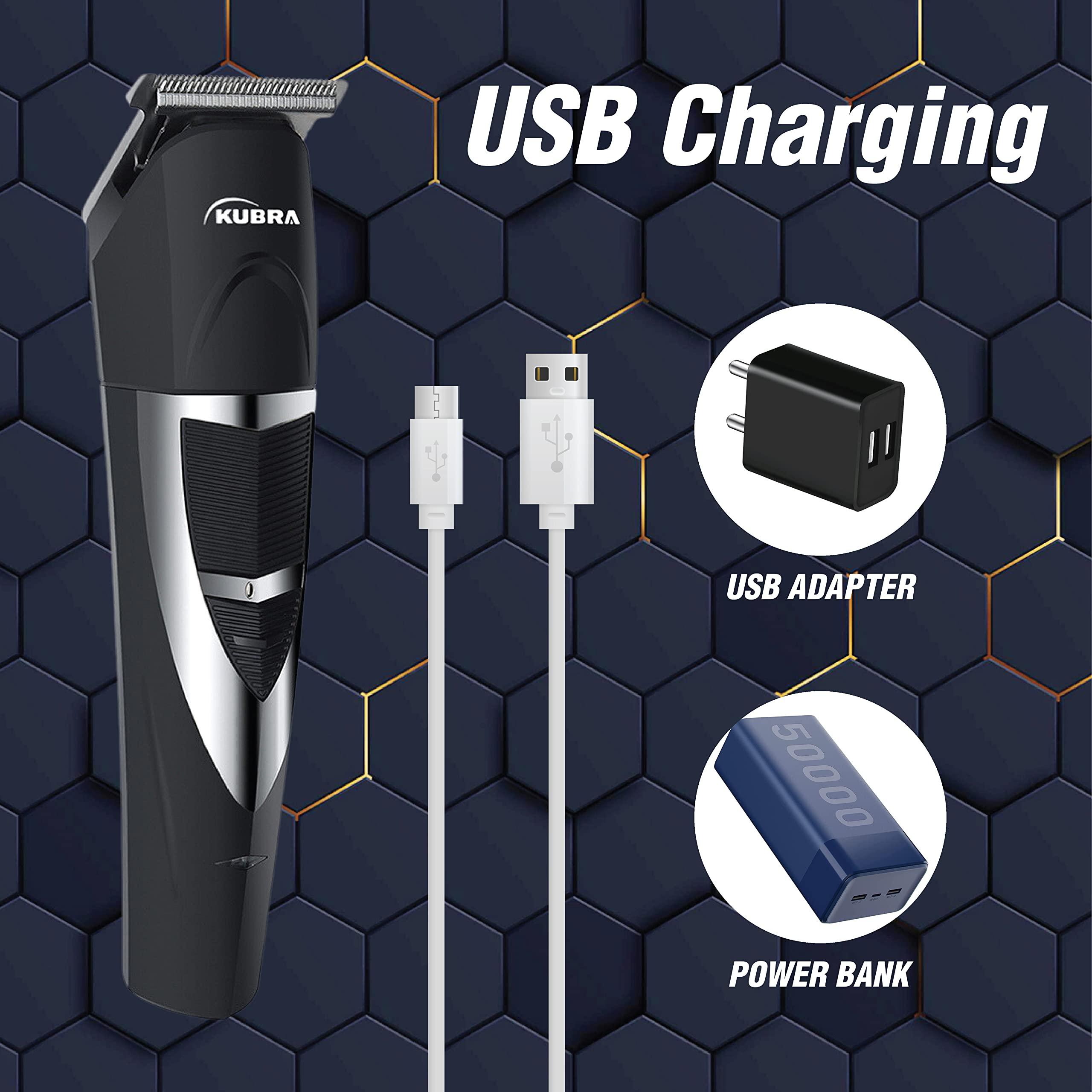 Kubra Kubra KB-2028 Rechargeable Cordless 50 Minutes Runtime Hair and Beard Trimmer for Men (Black)