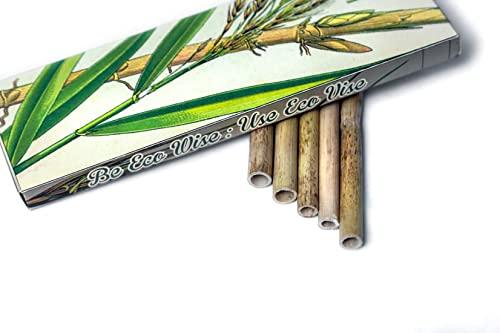 Ecovise Ecovise Wood Straws for Drinking Ultimate Solution to Plastic and Paper Based Straws, Bamboo Straws Pack of 60 (Brown)