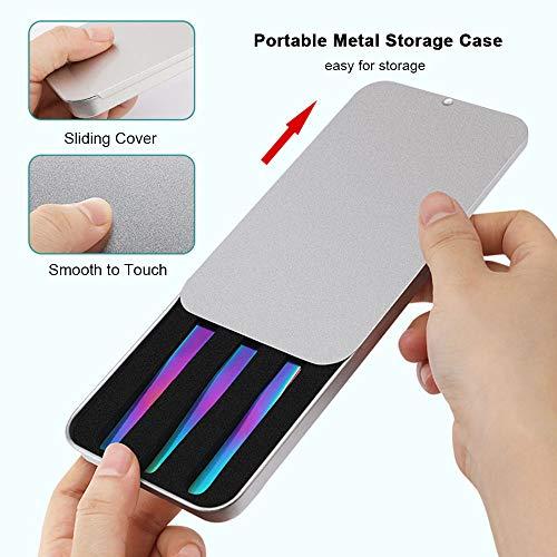 Honeytecs Honeytecs 3 Pieces Eyelash Extension Tweezers Set Stainless Steel Tweezers Lash Extension Tweezers with Storage Case Eye Makeup Tools