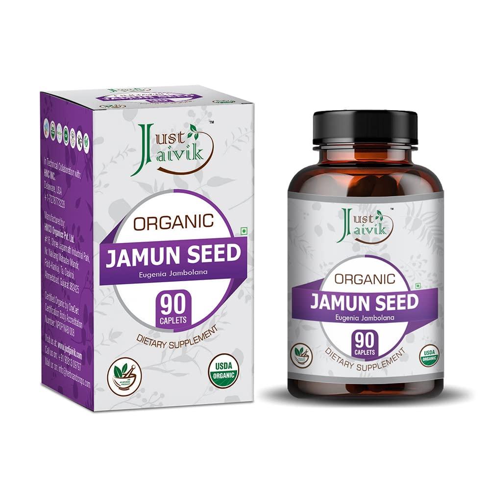 Just Jaivik Just Jaivik Organic Jamun Seed/Eugenia Jambolana Tablets As Dietary Supplements - 750mg -90 Tablets - Support Sugar Control