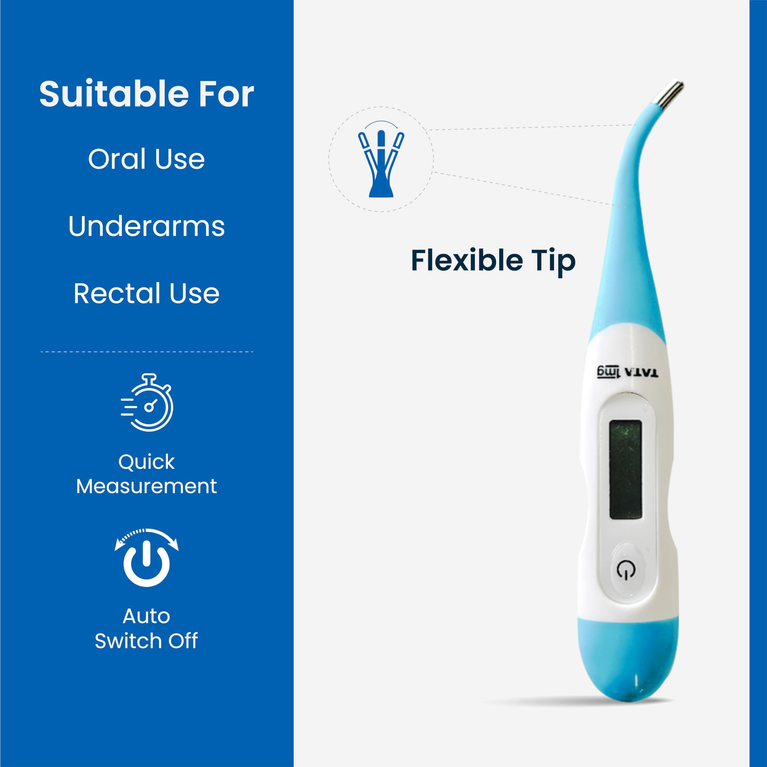 TATA 1MG Tata 1mg Flexible Tip Digital Thermometer with One Touch Operation for Children and Adult