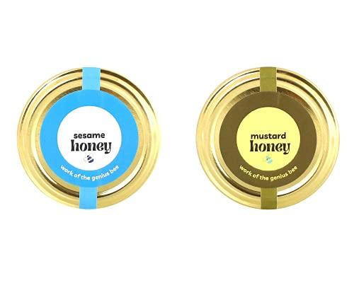 cupid's canopy CUPID'S CANOPY SUPER SAVER PACK Sesame honey 1 x 500gms Mustard honey 1 x 500gms NATURAL | UNPROCESSED | UNPASTEURISED Glass jar