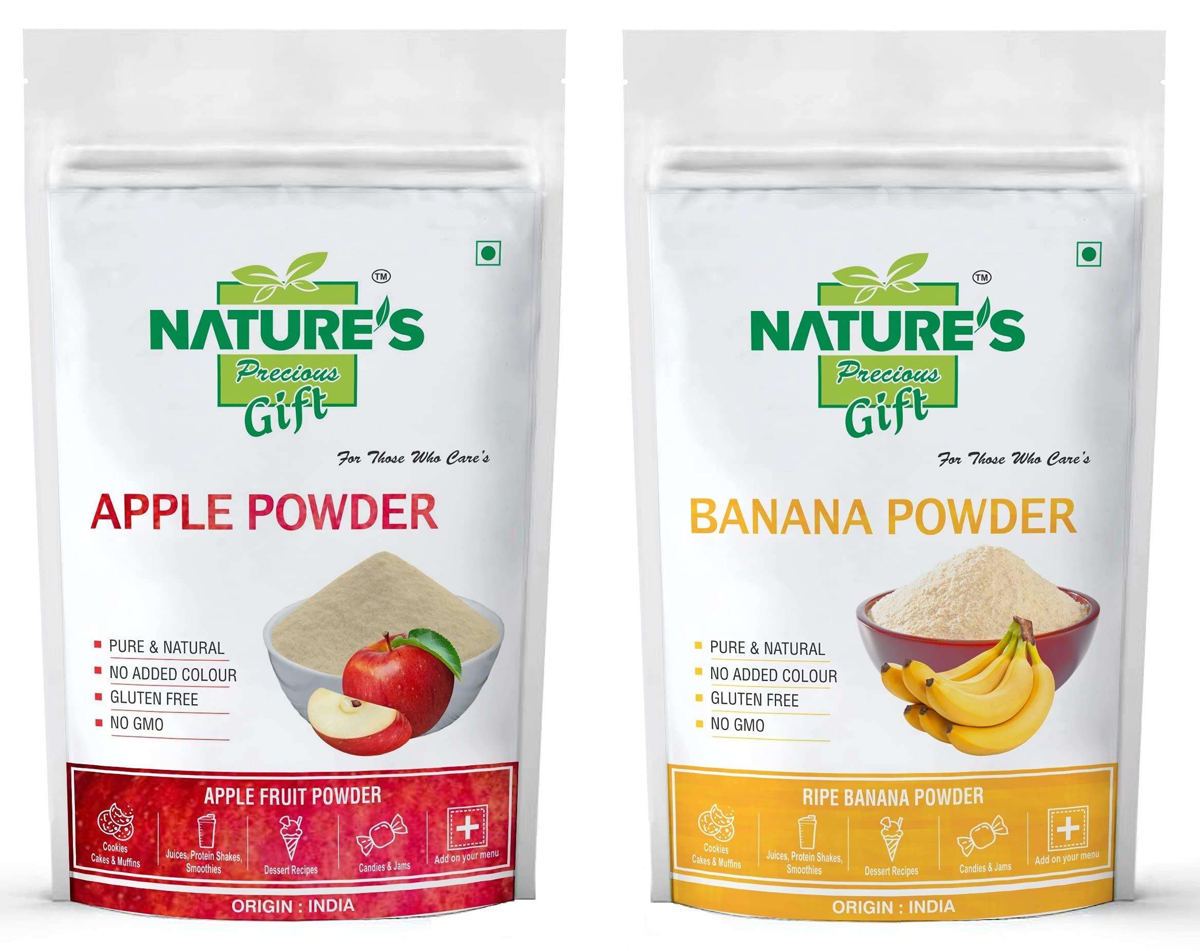 NATURE'S GIFT - FOR THOSE WHO CARE'S NATURE\'S GIFT - FOR THOSE WHO CARE\'S Apple Powder & Banana Fruit Powder - 1 KG Each (Super Saver Combo Pack)