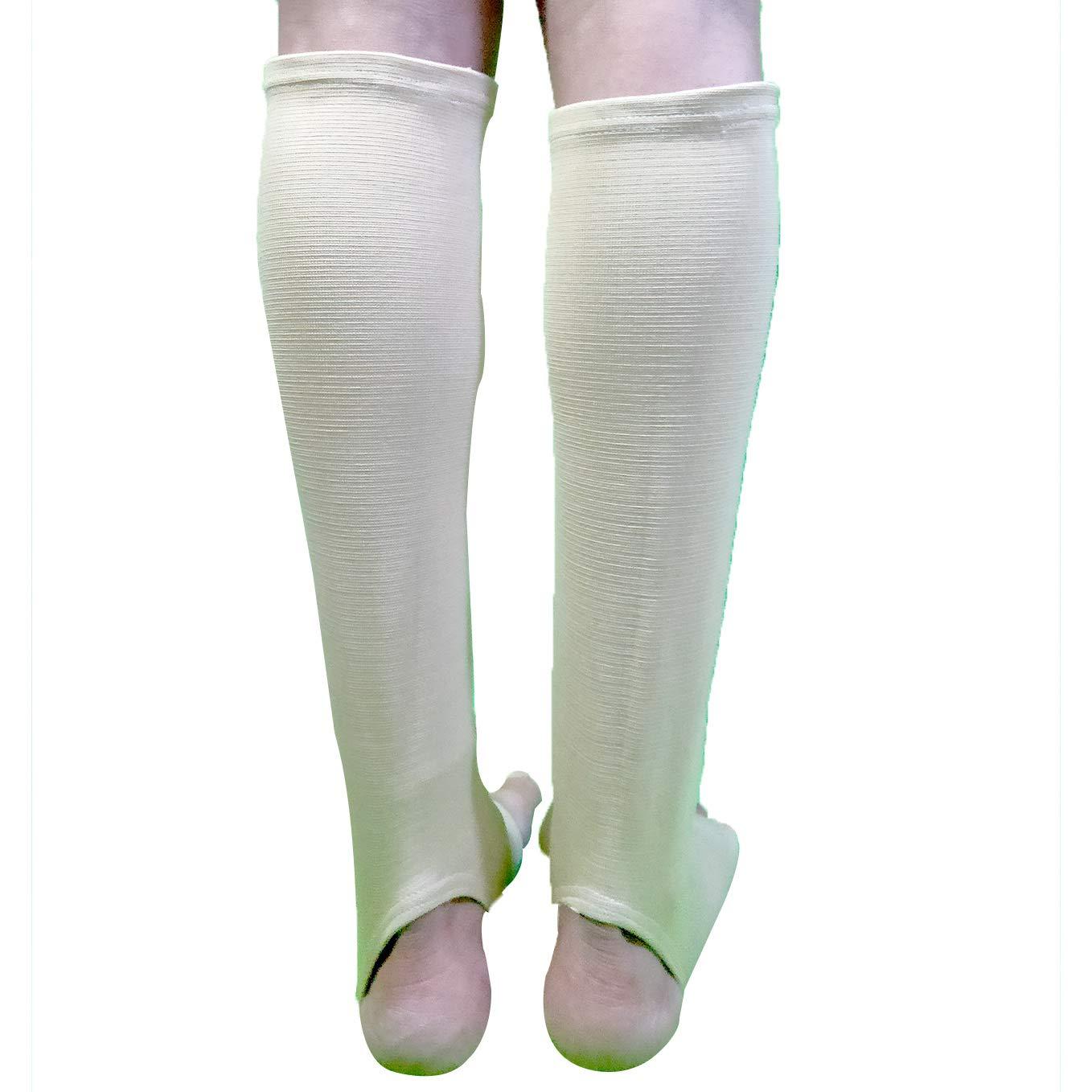 PRAVRAJYA PRAVRAJYA Cotton Compression Stockings Knee Length for Varicose Veins - Beige - M