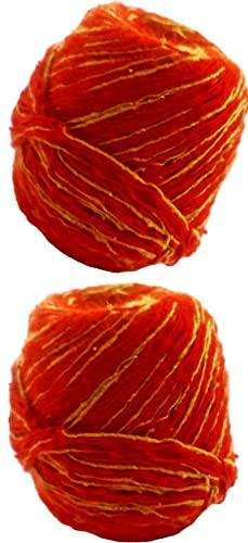 Generic Kalava Kalawa Pure Cotton Moli Kalawa Dhaga Pooja Dhaga Mauli Dhaga Raksha Sutra Sacred Thread Red and Yellow, Set of 2 || L02