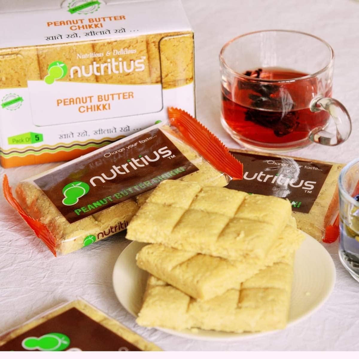 Nutritius Nutritius Peanut Butter Premium Soft Chikki 120 gram (Pack Of 12) + 1 Free Surprise Chikki (26G) | Peanut | No Preservative Colour Or Flavours