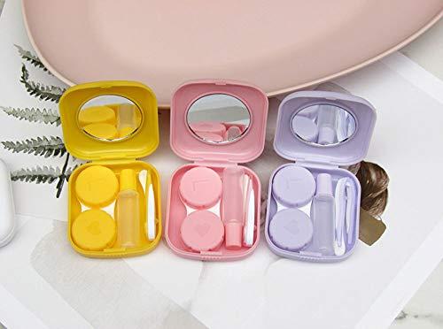 KISEER KISEER 6 Pack Colorful Contact Lens Case Travel Kit Contact Box Holder Soak Storage Container with Mirror Bottle Tweezers Stick Remover Tool