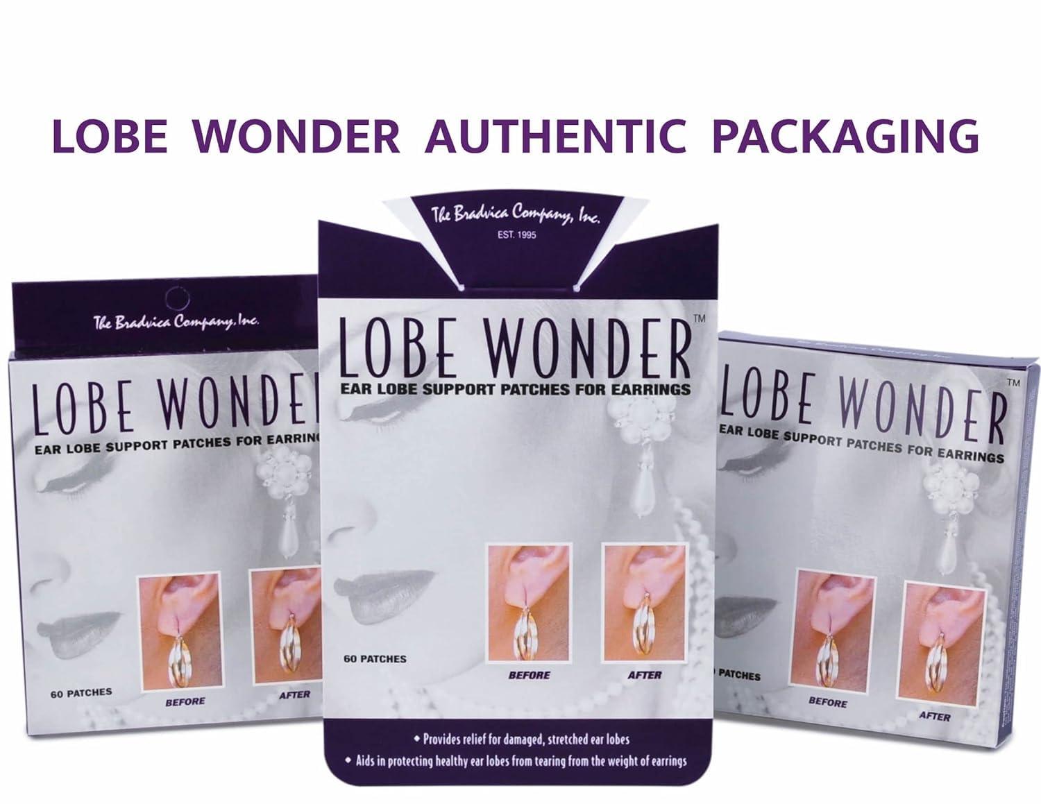 Lobe Wonder Lobe Wonder (100 Patches) Ear Lobe Support Patches Earlobes Invisible Waterproof Stickers for Heavy Earrings Earring Lift Patches combo