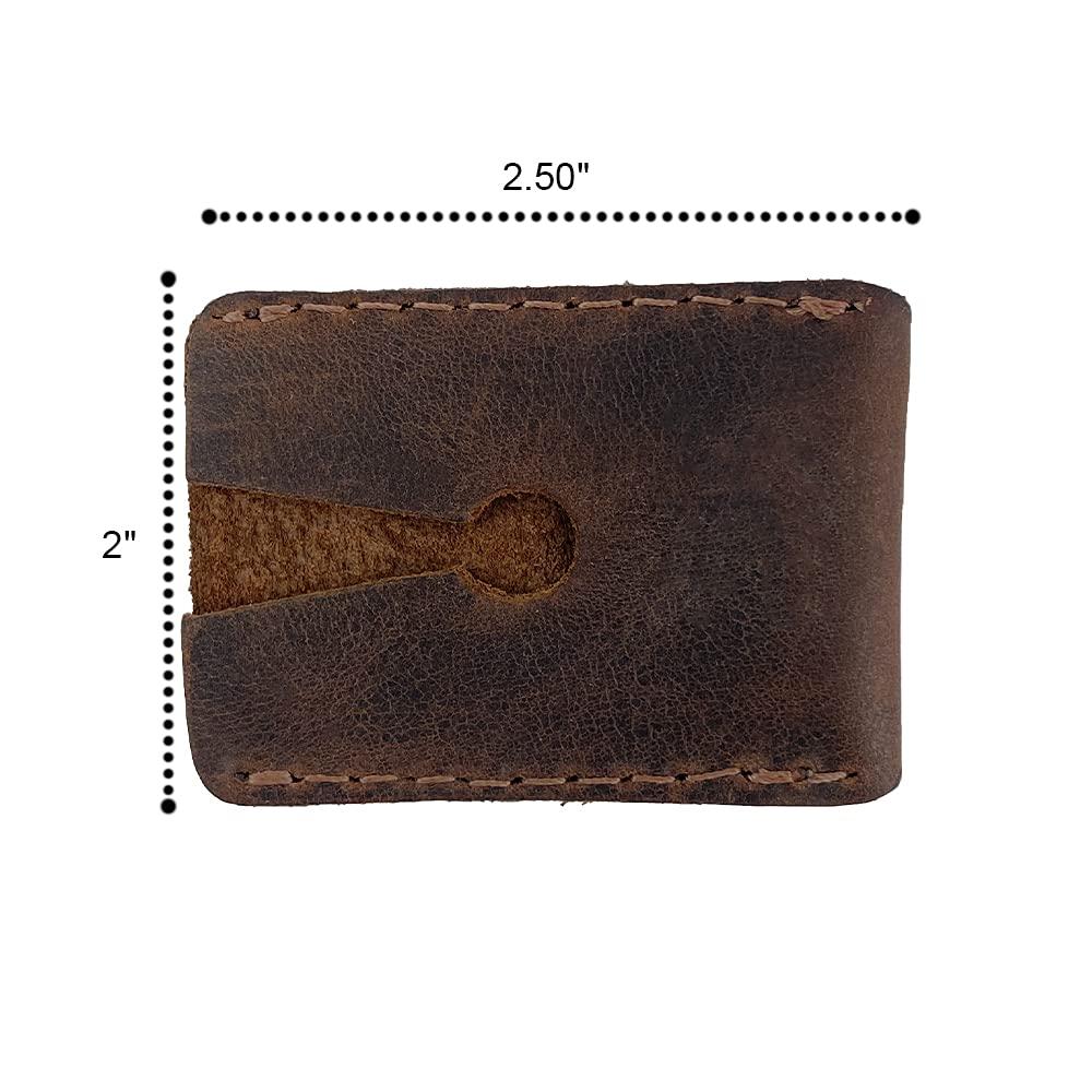 Hide & Drink Hide & Drink Leather Double Edge Safety Razor Head Protective Sheath/Shaving Travel Cover Handmade Bourbon Brown