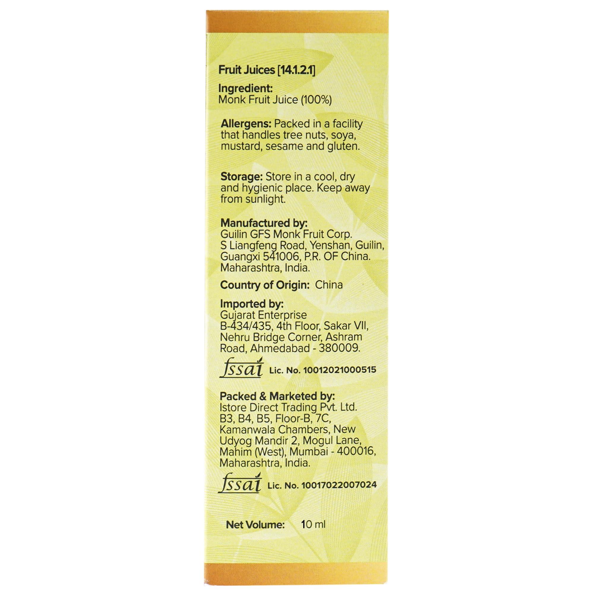 urban platter Urban Platter Monk Fruit Juice Concentrate, 10ml (100% Pure | Non-GMO | Natural Sweetener | Low GI | Smoothies, shakes, tea, breakfast cereals)