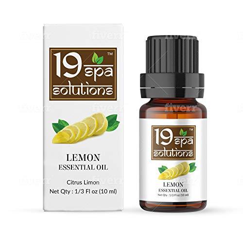 19 SPA SOLUTIONS 19 Spa Solutions Lemon Essential Oil for Skin Care- Natural Lemon oil to Uplift Mood - Pure Essential Oil Lemon for Cleaning- Therapeutic Grade Lemon Essential Oils for Aromatherapy - 10 ml
