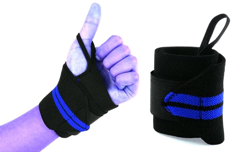 SIDHMART Wrist Band Support 1 Pair with Thump Loop Strap for Gym Power Lifting Heavy Workout Wrist Supporter Both Hand Gym Accessories for Men & Women