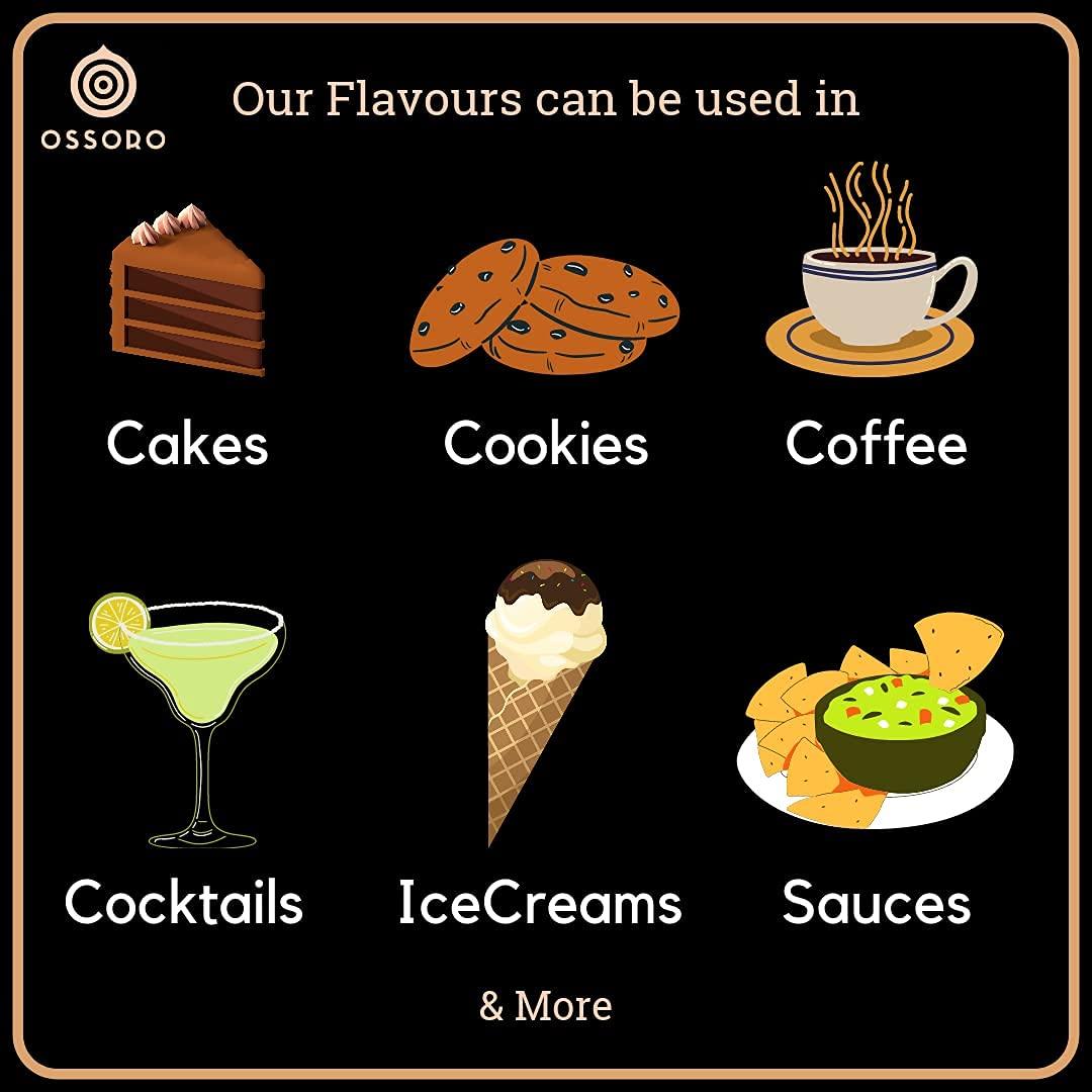 Ossoro Ossoro French Vanilla, Belgian Chocolate And Butterscotch Flavour Combo (Pack Of 3) 30Ml Each/ Glass Bottle, No Preservatives