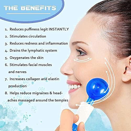 HEATHER HEATHER Facial Massager Ice Globe Smart Cool Face Roller Balls | Facial Massage Tools for Neck, Eye Circle, Reduce Eye Puffiness, Anti-Ageing, Wrinkles | Ice Roller Face Massager