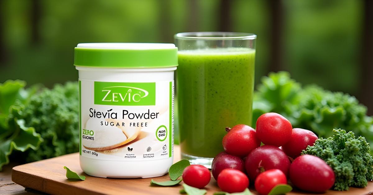 ZEVIC Zevic Stevia Sugar Free Powder | Zero Calories Stevia Powder | Vegan & Keto | 100% Natural Sweetener Powder | Sugar Substitute Natural | Diabetic Friendly - 900g (300g x 3)