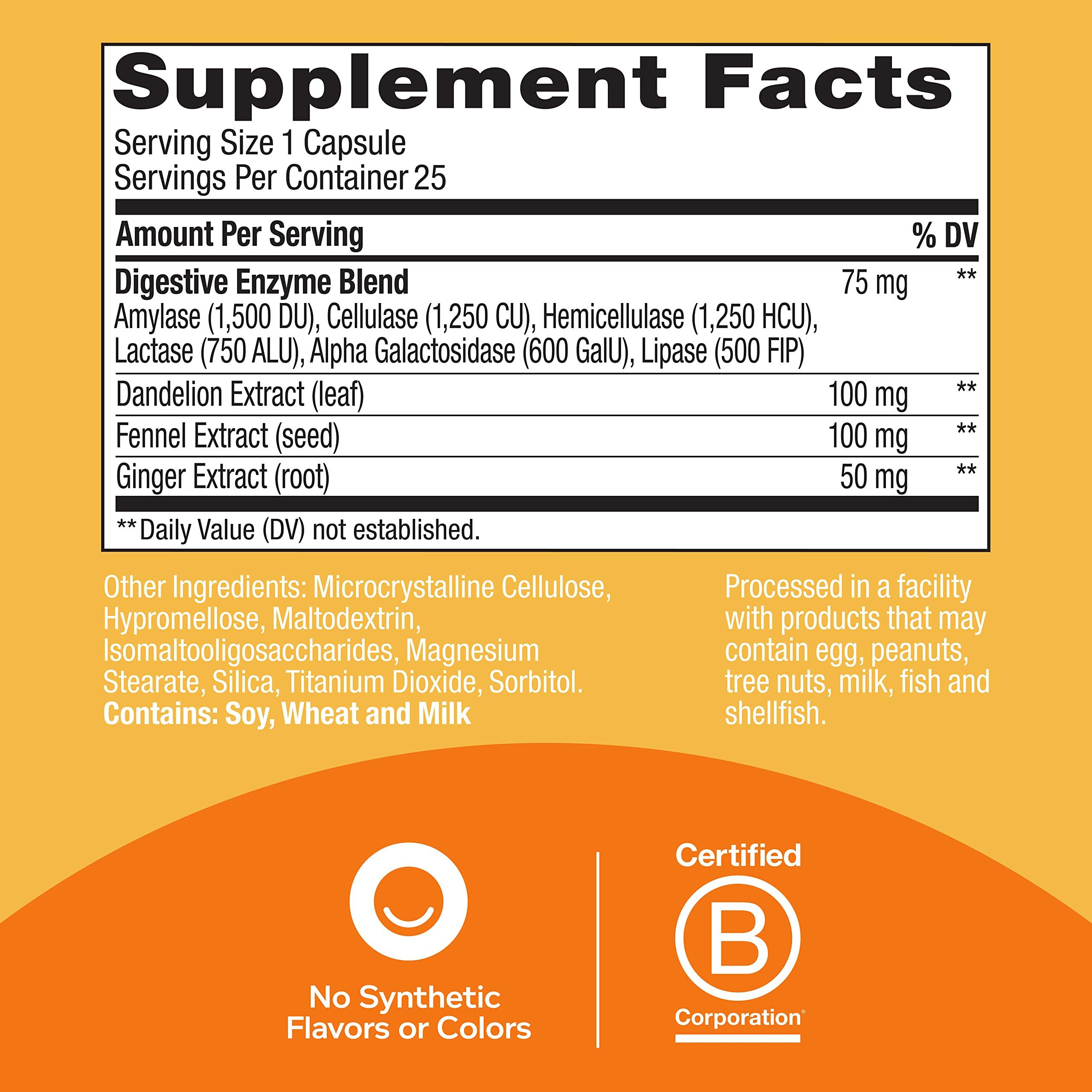 OLLY Olly Beat The Bloat Reduces Belly Bloat, 25 Capsules