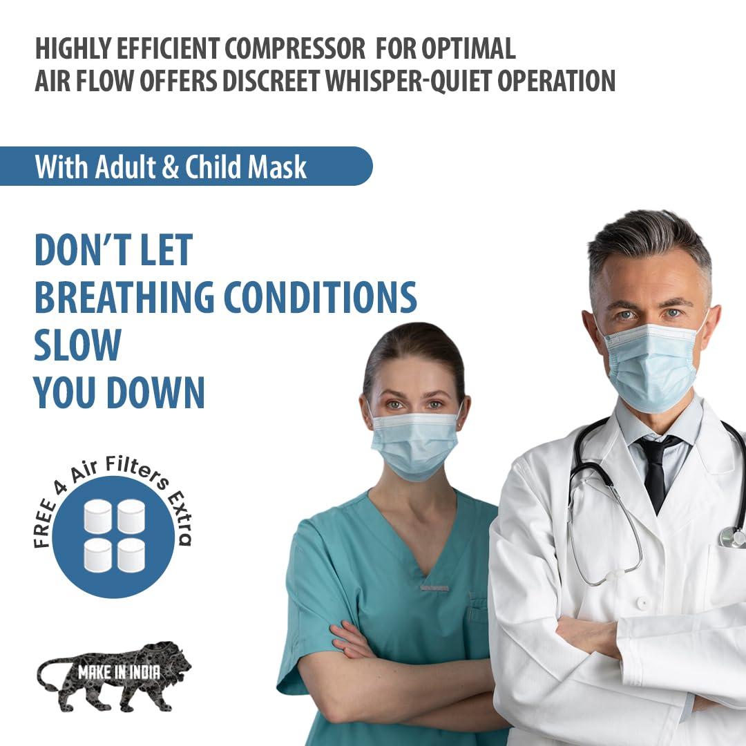 Perfecxa Perfecxa Nebulizer Machine for Adults & Kids - Compressor Motor With Mouth Piece & Separate Child/Adult Mask For Home Use This Product Comes With 2 Years Warranty