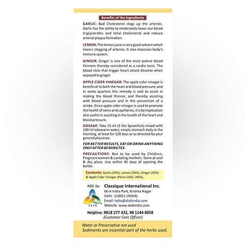 SKSB SKSB GLG4 Garlic, Lemon, Ginger, Apple Cider Vinegar Syrup (without Honey) 525 ml