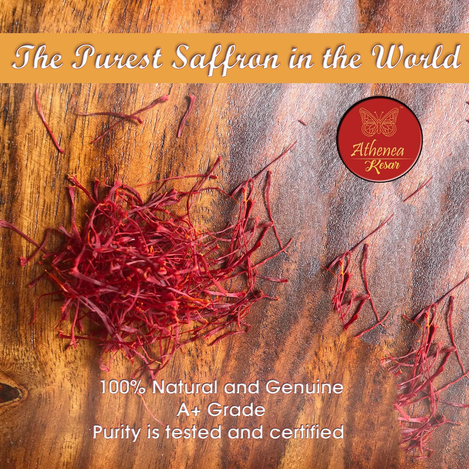 Athenea Athenea Kesar - Pure Saffron Threads from Afghanistan | A++ Grade | No Added Preservatives | Intense Aroma and Flavour | 1gm