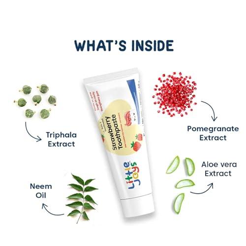 Little Joys Little Joys Strawberry Flavour Toothpaste For Kids (2-5 Yrs) | Removes Germs & Bacteria | Strengthens Gums & Whitens Teeth | 60 gm