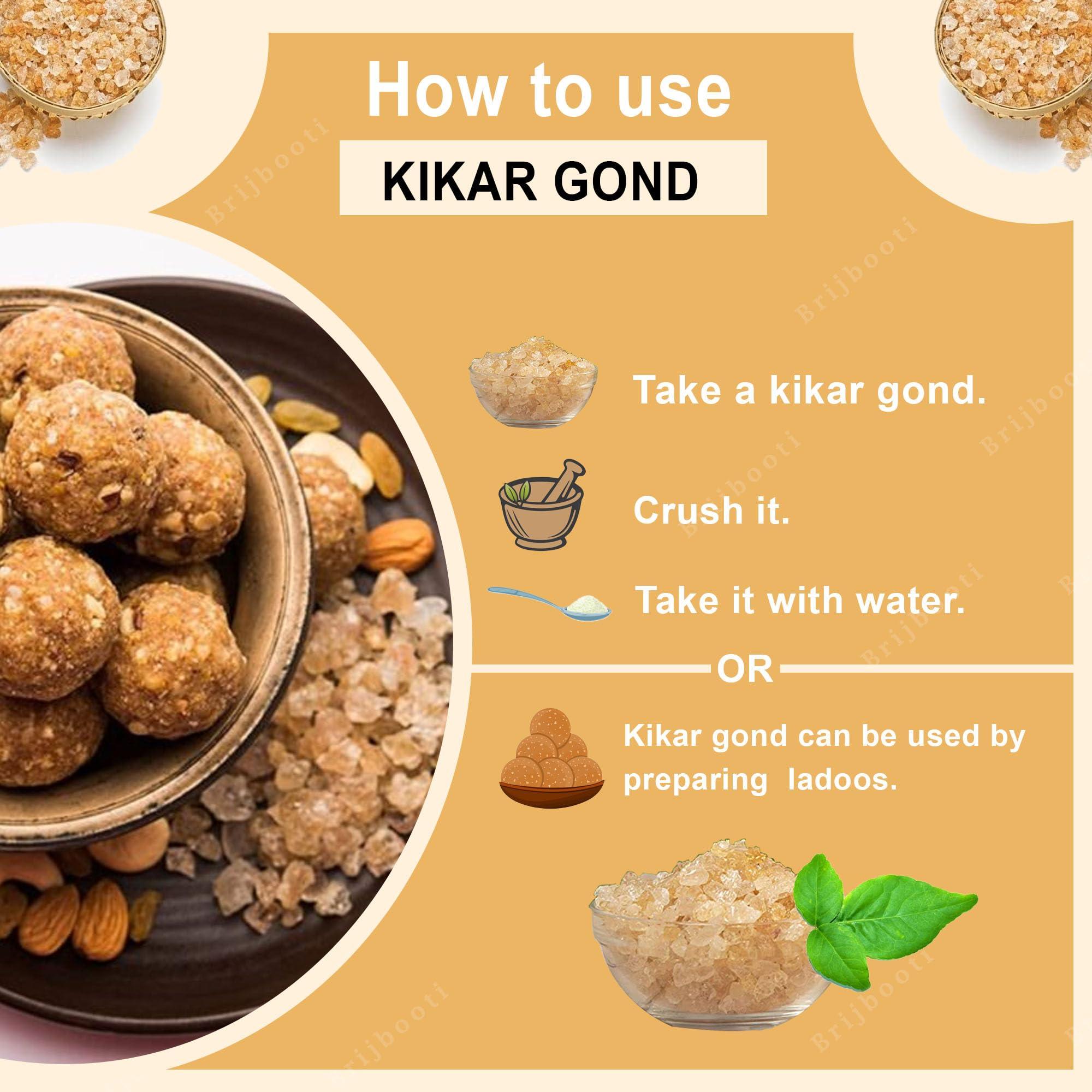 BrijBooti BrijBooti Organic Babool Gond For Ladoo -(250 Gr) Kikar Gond - Gum Arabic - Babul Gond - Premium Export Quality