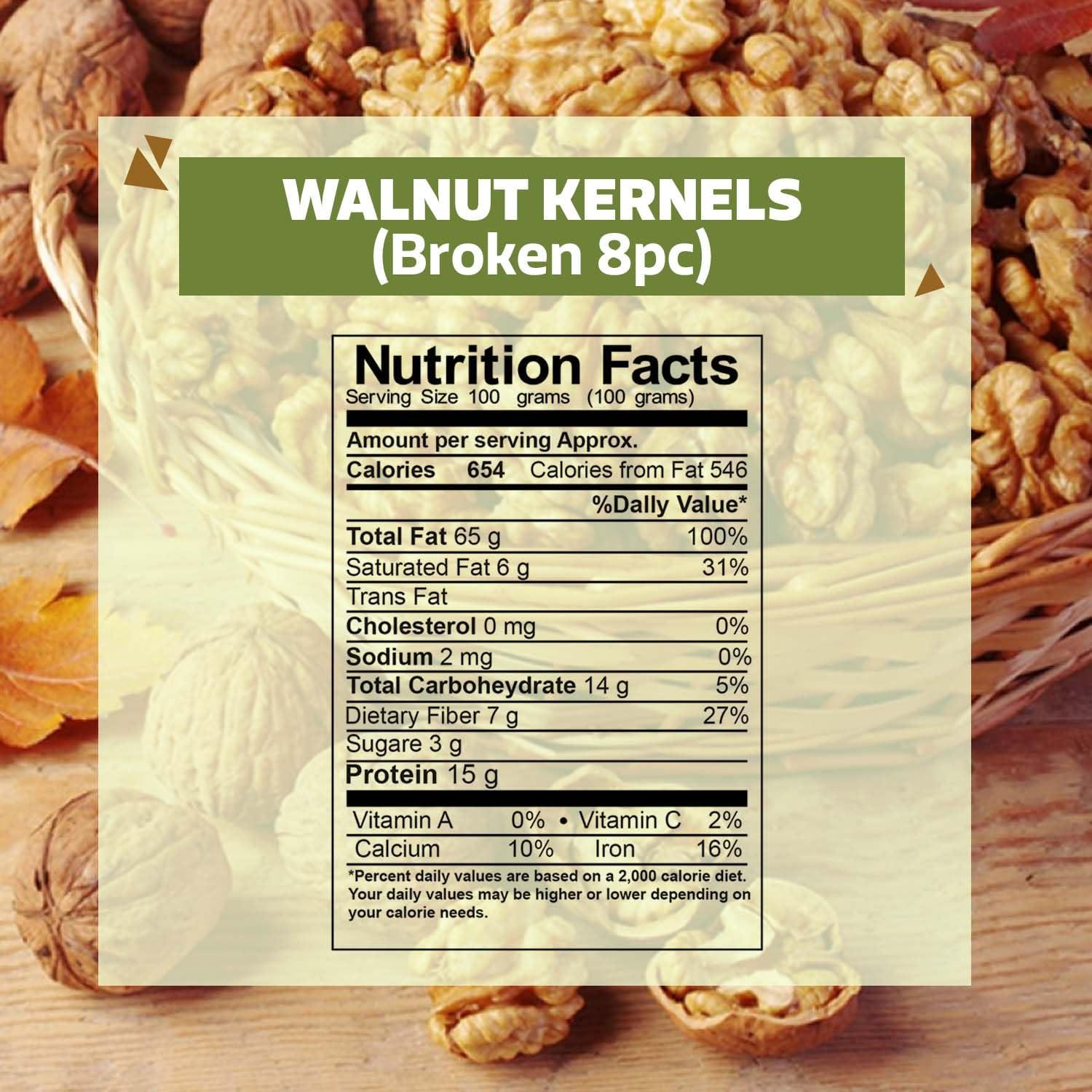 WONDERLAND FOODS (DEVICE) WONDERLAND FOODS (DEVICE) Natural Dried Broken Walnut Kernels (Akhrot Giri) 400G Pouch|Rich In Protein & Antioxidants|Low Calorie Nut|Dry Fruit For Snacking & Baking