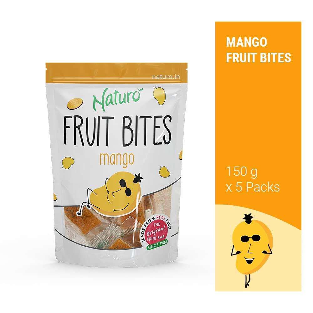 Naturo Naturo Mango Fruit Bars X 5 Pack (150g each) | Real Mango Fruit Candy | No Preservatives, Artificial Colour or Flavours