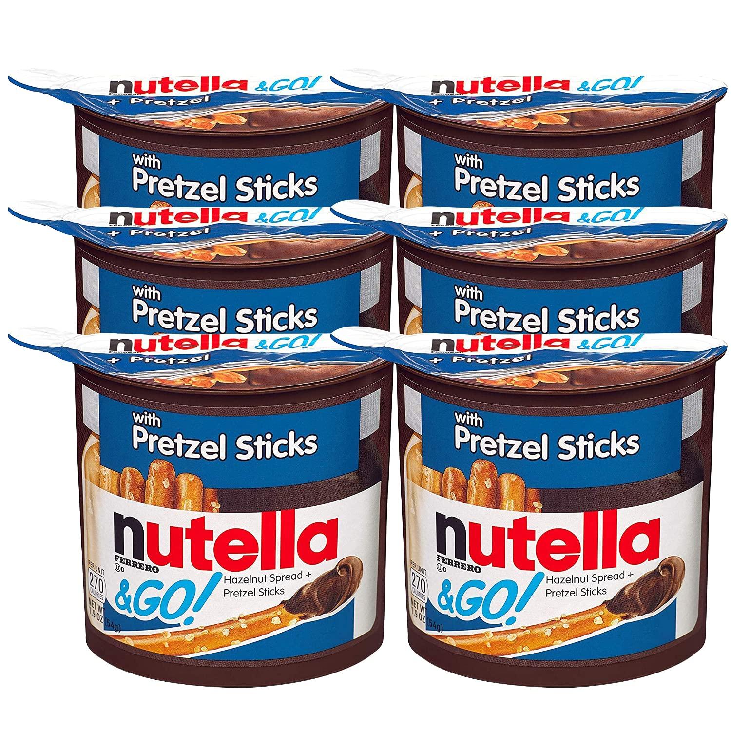 Nutella Nutella Hazelnut Spread & Pretzels Sticks &Go! - Pack of 6 Pouch, 6 x 54 g