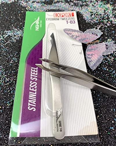 Nghia Nghia Grey Plated Eyebrow Tweezer T-03