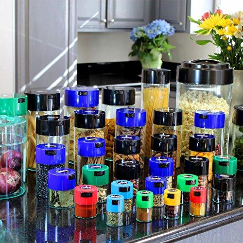 Tightpac America, Inc. Vitavac - 5g to 20 grams Airtight Multi-Use Vacuum Seal Portable Storage Container for Dry Goods, Food, and Herbs - Red Cap & Black Body